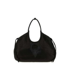 Miu Miu Women Black Nappa Leather Ivy Shopping Bag